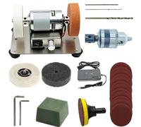 Adjustable Speed Benchtop Sander & Polishing Machine, 100W Portable Mini Bench Grinder Kit for DIY Grinding, Sanding, and Polishing