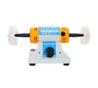 Adjustable Speed Polishing Machine 320W 800-10000RPM Double Head Bench Buffer with 2 Cloth Wheels UK Plug for Jewelry Metal Wood DIY Gray