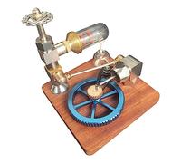 Adjustable Speed Stirling Engine Model with Horizontal Flywheel, Mini Physics Demonstration Engine Model for Hobbyists & Enthusiasts