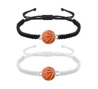 Adjustable Sports Matching Bracelet for Couples Best Friends Birthday Christmas Gifts for Sports Lovers Bracelets 2 Pcs, S, no gemstone