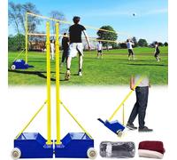 Adjustable Sports Net Set with Heavy Duty Poles for Outdoor, Backyard, School, and Family Games