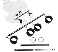 Adjustable Spreader Bar with Bondage Restraints - Sex Toys BDSM Fetish Sex Restraints with Handcuffs Ankle Cuffs Black, Expandable Restraint Bondage kit, Adult Sex Toys for Couples Play