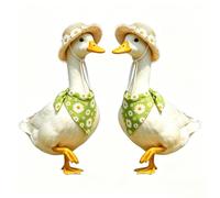 Adjustable Spring Floral Goose Outfit, Daisy Decor Costume Accessory for 17"-23" Outdoor Goose Statues, Flexible Size Fit,liven Up Garden and Porch Display (2Set)