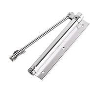 Adjustable Spring-Loaded Door Closer - Stainless Steel Self-Closing Hinge Mounted Single Spring Strength for Easy Door Operation (Silver)