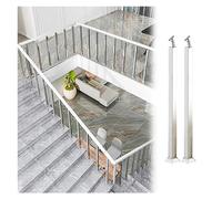 Adjustable Square Stainless Steel Baluster Spindles - 26" to 42" Tall Ideal for DIY Railings Garden Decor Lofts - 2-Piece Set (39.4in) for Modern Home Design