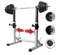 Adjustable Squat Rack Barbell Stand for Weight Lifting, Height and Width Adjustable, Ideal for Squats and Bench Press, Sturdy and Durable Gym Equipment