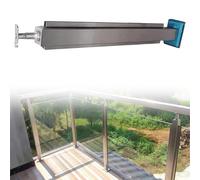 Adjustable Stainless Steel and s Railing Post - 120 cm Height, 95 cm Grooved Design, Black & Silver h - Perfect Support for Modern Balconies