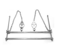 Adjustable Stainless Steel Butterfly Nipple Clips with Frame Chain, Non-Piercing Adult Toy Clamp Set for Sensory Play
