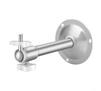 Adjustable Stainless Steel Camera Wall Bracket for Home & Commercial Security Surveillance - 360° Full Swivel Mount, 17 x 9 cm, White