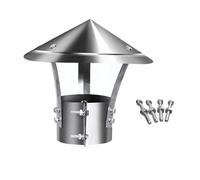 Adjustable Stainless Steel Chimney Cap 3-12 Inch Cone Top Vent Cover Durable Roof Vent Protector with Screws Rain Cover for Outdoor Chimney Cowl (250mm/9.8in)