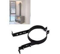 Adjustable Stainless Steel Chimney Support Bracket - Flue Liner Clamp, Stove Pipe Hanger for Log Cabins & Boiler Room Wall Mount(Black,10.2in/26cm)