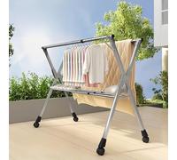 Adjustable Stainless Steel Clothes RackAntiSlip Indoor/Outdoor Hanger SpaceSaving Design for Clothes and Socks Durable and Versatile Laundry Organizer