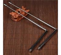 Adjustable Stainless Steel Divination Rod for Water Detection, Vein Finding & Geomancy Use - 50 cm Positioning Dowsing Rod, Silver (2-Pack)