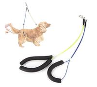 Adjustable Stainless Steel Dog Grooming Leash, with Foam Cotton Collar, Dog Grooming Loop, Dog Grooming Belly Strap, for No Sit Haunch Holder Pet Grooming Table (Yellow Blue)