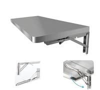 Adjustable Stainless Steel Folding Wall Shelf - Space-Saving Workbench & Mountable Table for Small Areas, Ideal for Kitchen, Office, Garage - 16.7x71in (70x25cm/27.5x9.8in)