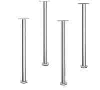 Adjustable Stainless Steel Furniture Legs Sturdy Metal Table Legs for Kitchen Breakfast Bar Worktop TV Stand Desk Replacement Legs for Bed Sofa (18cm Set of 4)