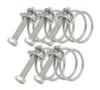 Adjustable Stainless Steel Hose Clamp 60-65mm Double Wire Pipe Clips Universal Plumbing Fastener Hose Hoop for 36-40mm Tubes Heavy-Duty Hose Connector.