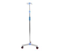 Adjustable Stainless Steel IV Infusion Stand with 4 Hooks and Wheels for Home Clinical Use, Drip Stand, Bag Holder, Medical Equipment, Hospital Grade
