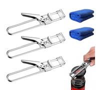 Adjustable Stainless Steel Jar Opener, Multifunctional Jar Opener for Weak Hands, Jar Gripper Tight Lid Opener and Bottle Opener Kitchen Gadgets, Ease of Opening for Seniors Kids (3PCS)