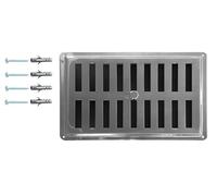 Adjustable Stainless Steel Non-Magnetic Ventilation Grille - Regulated Air Vent Grid INOX AISI 316, Adjustable Convection Air Outlet/Inlet Grille, Air Diffuser. (23 x 15 cm / 9 x 6 inches)