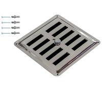 Adjustable Stainless Steel Non-Magnetic Ventilation Grille - Regulated Air Vent Grid INOX AISI 316, Adjustable Convection Air Outlet/Inlet Grille, Air Diffuser. (15 x 15 cm / 6 x 6 inches)
