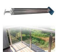 Adjustable Stainless Steel s Railing Post 120cm Height, 115cm Slot Base, Black & Silver h - Perfect for Modern Dec & Balconies