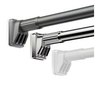 Adjustable Stainless Steel Shower Curtain Rod 160 250CM Telescopic No Drill Extendable Bathroom & Kitchen Rod Rustproof Easy Installation
