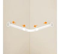 Adjustable Stainless Steel Shower Curtain Rod - Expandable Corner Design, Slide Rails for Easy Installation, Drill-Free for Bathrooms, Bathtubs, and Private Spaces