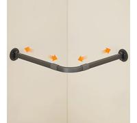 Adjustable Stainless Steel Shower Curtain Rod with Slide Rails, Expandable Corner Design for Easy, Drill-Free Installation in Bathrooms, Bathtubs, and Tight Spaces