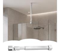 Adjustable Stainless Steel Shower Door Support Bar - Ceiling to Floor Stabilizer Rod & Clamp, 30-45cm (11.8-17.7in) - Safe Bathroom Assist Handle for Enhanced Stability