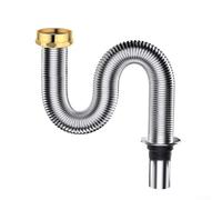 Adjustable Stainless Steel Sink Drain Hose 120 Cm Long For Bathroom Basin Waste Siphon Pipe With Proof Seal Ring Silver Color(120cm)