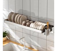 Adjustable Stainless Steel Wall-Mounted Dish Rack for Kitchen Sink 55CM-95CM 33.5 Inches Space-Saving Draining ShelfEssential Kitchen Storage Solution