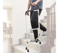 Adjustable Stair Climbing Cane with Foam Handles, Aluminum Alloy Stair Assist Walking Cane for Indoor Stairs