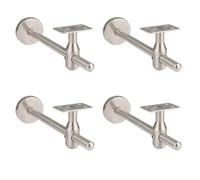 Adjustable Stair Handrail Bracket 304 Stainless Steel Wall Mount Support Indoor Outdoor Safety Railing Bannister 145mm Extension Anti-Rust Silver 2-4 Pack(4pcs)