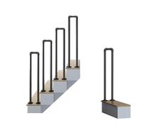 Adjustable Stair Railing Handrail Brackets for Secure Outdoor and Indoor Steps - Durable Pipe Banister for Exterior and Industrial Use