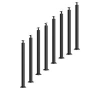 Adjustable Stair Railing Kit 1.1ft5ft Square Iron Spindles for 05 Steps Durable Handrail for Indoor & Outdoor Stylish Picket Design for Home Safety & Decoration