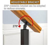 Adjustable Stair Railing Post Kit 270° Flat Bracket for Balustrade Side-Mount il for Attics 115cm/45.3in Height and Stylish Safety Solution