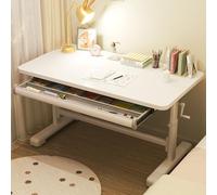 Adjustable Standing Desk, Manual Height Adjustable Computer Desk, Hand-Cranked Sit Stand Desk, Suitable for Home Office, Height Range 66-80 cm, White Finish