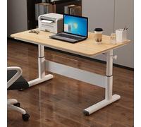 Adjustable Standing Desk, Manual Height Adjustable Desk, Hand-Cranked Computer Desk, Sit Stand Desk, Rise Height 60-86cm, 80/100/120/140cm Desktop Size