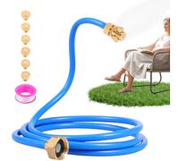 Adjustable Standing Misters for Outside Patio, 3-in-1 Flexible Portable Water Mister Cooling System with Anti-Clogging Brass Nozzles, Outdoor Hose Mist Sprinkler for Garden, Trampoline, Pool & BBQ