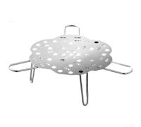 Adjustable Steaming Rack in 304 Stainless Steel with Foldable Legs, Designed for Efficient Heat Distribution to Steam a Wide Range of Foods in the Kitchen (24.2 * 6.3CM)