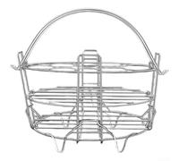 Adjustable Steaming Rack in 304 Stainless Steel with Foldable Legs, Designed for Efficient Heat Distribution to Steam a Wide Range of Foods in the Kitchen (22.2 * 20.8CM)