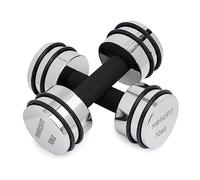 Adjustable Steel Dumbbells - Compact and Versatile Home Fitness Equipment - 5kg and 10kg Versions by NORDFIT ((2 x 10KG) Dumbbell Pair)