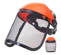 Adjustable Steel Mesh Full Face Shield with Sponged Forehead, Breathable Protective Splash Proof Facial Mask for Weed Whacking, Grinding, Chainsaw, Gardening