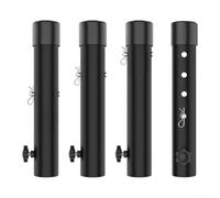 Adjustable Steel Table Leg Extenders 4pcs Black Multi-Height No Tools | 4 height options 8in 10in 14.2in 17.6in Non-slip rubber feet Secure locking pins For folding tables garage or events