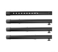 Adjustable Steel Table Leg Extenders 4pcs Tool-Free Height Options | Includes four black steel leg extenders available in 8in 10in 14.2in 17.6in with non-slip rubber feet for indoor or outdoor