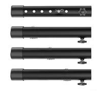 Adjustable Steel Table Leg Extenders 4pcs Tool-Free Height Options | Includes four black steel leg extenders available in 8in 10in 14.2in 17.6in with non-slip rubber feet for indoor or outdoor