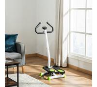 Adjustable Stepper Aerobic Ab Exercise Fitness Workout Machine with LCD Screen & Handlebars - White - HOMCOM | TJ Hughes