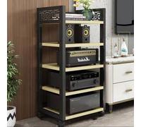 Adjustable Stereo Cabinet 3 Tier AV Component Media Stand Rolling Audio Rack Corner HiFi Tower Floor standing CD Player Perfect for Home Theater Setup (Color: C)
