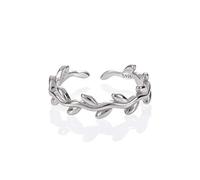 Adjustable Sterling Silver Toe Ring for Women, 925 Sterling Silver Toe Rings, Adjustable Vine Toe Rings, Midi Rings or Pinky Rings for Women and Teen Girls, Cute Toe Rings in a Leaf Pattern